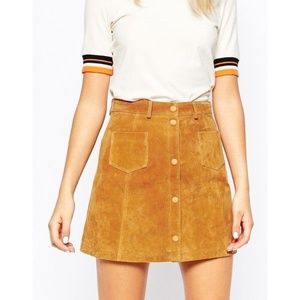 Suede A-Line 70s skirt